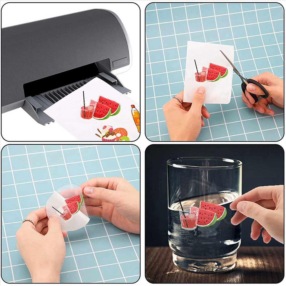 75 Sheets 8.11.6 Inch Inkjet Sticker Paper, Printable Transparency Film Quick Dry Paper Label for Inkjet Printers