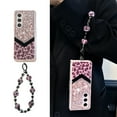 thumbnail image 4 of Compatible for Samsung Galaxy Z Fold 4 Case with Beaded Wrist Strap, Fluffy Leopard Print Pattern with Bling Design Case for Women Girls Hard PC Drop Protection Cover for Galaxy Z Fold 4, Pink, 4 of 11