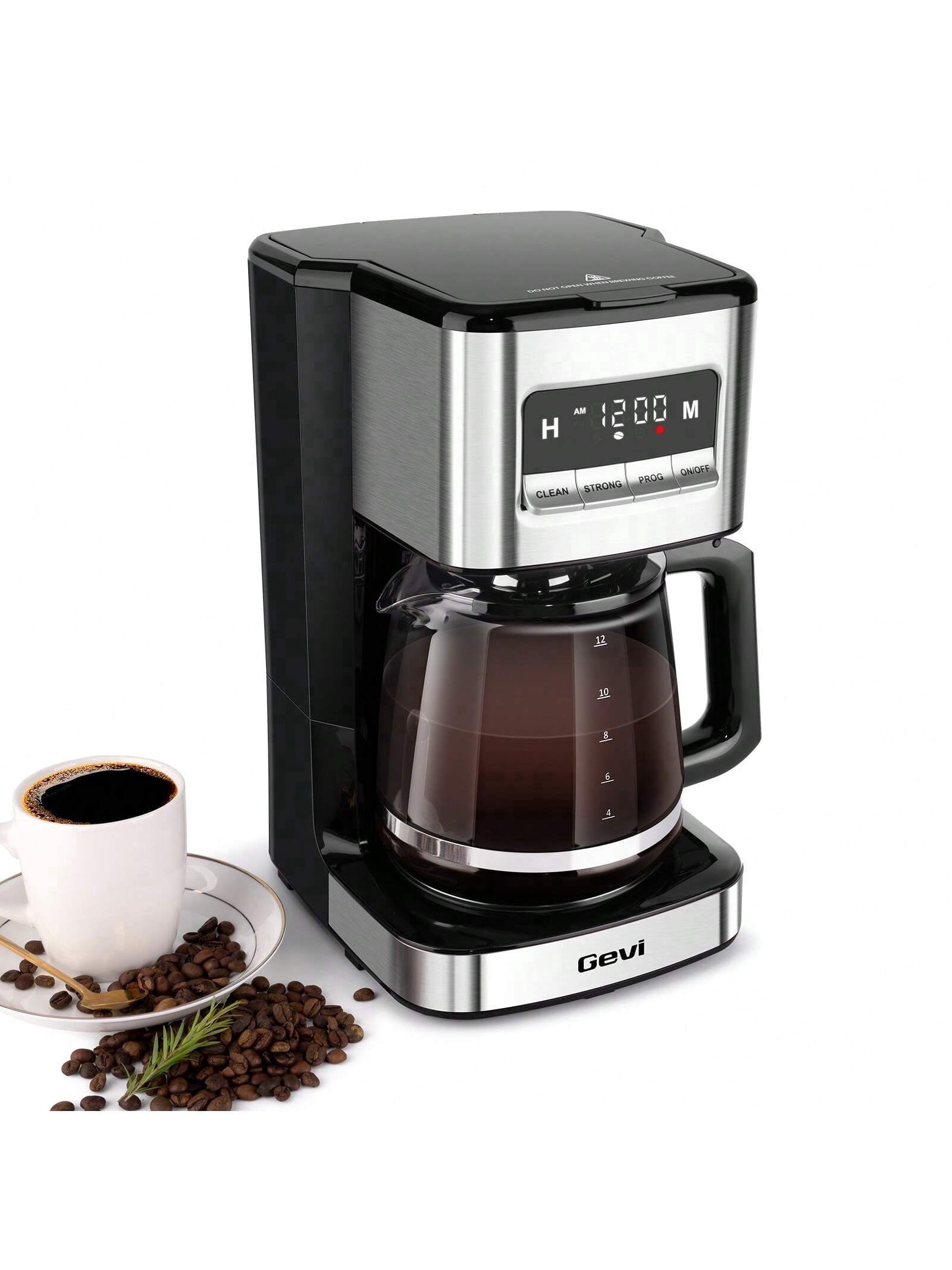 Gevi 12 Cup Programmable Coffee Maker, Brew Later, Keep Warm, Auto Shutoff