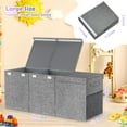 thumbnail image 5 of Extra Large Toy Box, Collapsible Sturdy Kids Toy Storage Storage Box with 2 Side bags and Removable Lids, 40"X14"X16"，large Toy Chest for Boys, Girls, Nursery, Living Room, Playroom,Gray, 5 of 11