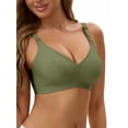 thumbnail image 4 of INSPIRE CHIC Nursing Bra for Women's Push Up Wirefree Front Closure Comfortable Maternity Bralette XL Green, 4 of 4