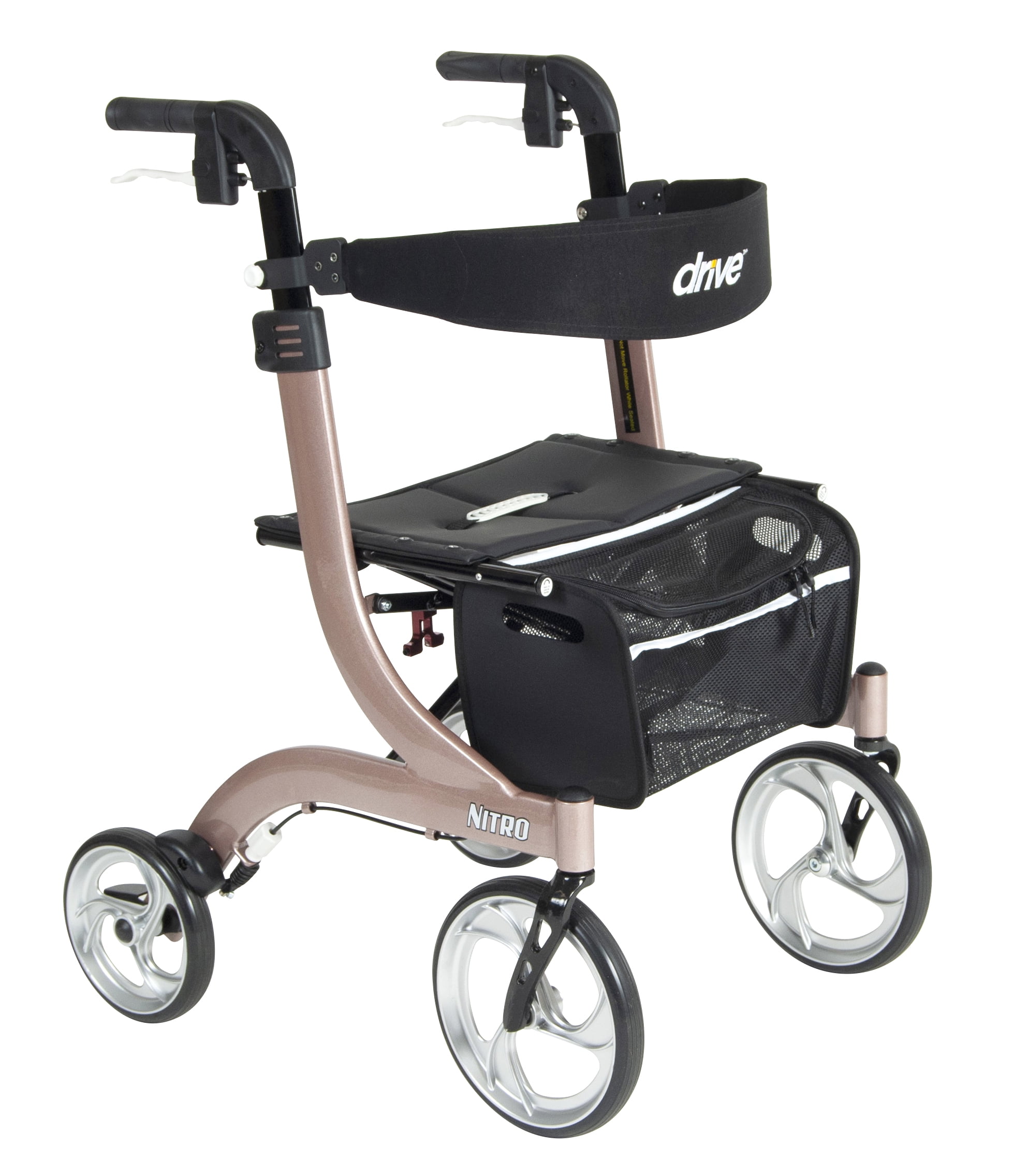 Drive Medical Nitro Euro Style Rollator Rolling Walker, Rose Gold