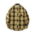 thumbnail image 2 of Mens Plaid Printed Shirts with Pocket Lightweight Long Sleeve Shackets Tshirts Button-Down Collared Casual Slim-Fit Office Work Shirt Tops, 2 of 3