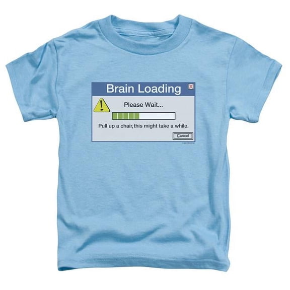 Trevco ATY322-TT-1 Brain Loading-S by S Toddler Tee, Carolina Blue - Small 2T