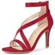 thumbnail image 1 of Sandalias de Tacón de Aguja Correa de Tobillo Cremallera para Mujeres Rojo 41, 1 of 6