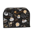 thumbnail image 4 of 1pc, Toaster Cover, Novelty Coffee Theme Toaster Cover Washable Dustproof Brown Kitchen Small Appliance Cover with Top Hook, Fits Standard 2 Slice Toaster, 4 of 6