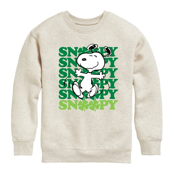 Snoopy Clover Dance - Toddler And Youth Crewneck Fleece Sweatshirt