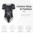 thumbnail image 7 of Cauagu Majestic Forest Stag Women's Crew Neck Round Short Sleeve T Shirts Tops Bodysuit Daily Jumpsuit-Medium, 7 of 7