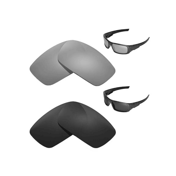 Walleva Polarized Titanium   Black Replacement Lenses For Oakley Crankshaft Sunglasses