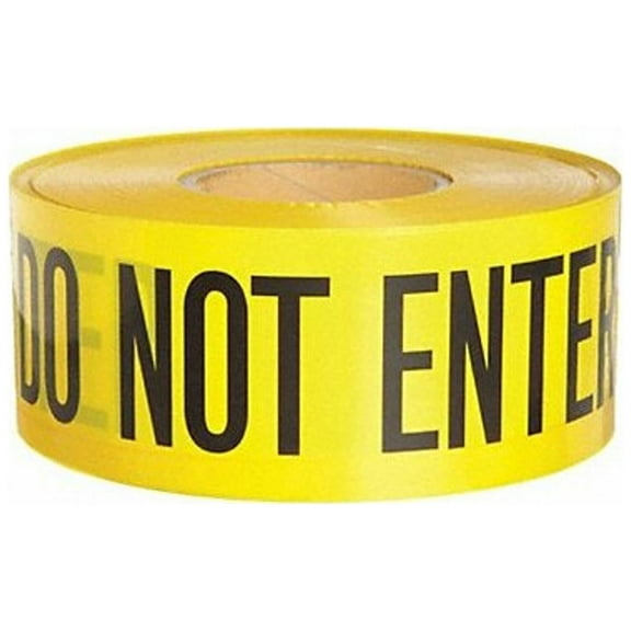 Brady Barricade Tape, Yellow, 1,000 ft L, 3 in 91451