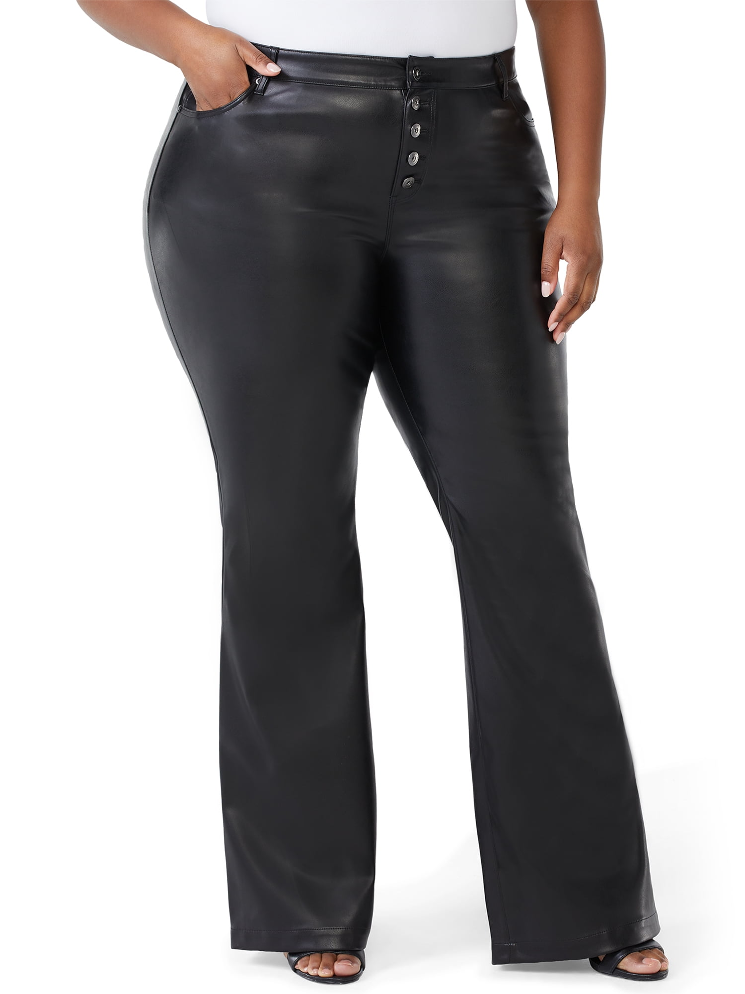 Melisa Faux Leather Flare Jeans 