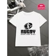 thumbnail image 1 of Rugby T-shirt - Kids' Casual Cotton T-Shirt with Rugby Print, Round Neck, Short Sleeve, Stretchable Knit Fabric, Regular Fit - Perfect Gift for Children, Spring/Summer Collection, 1 of 6