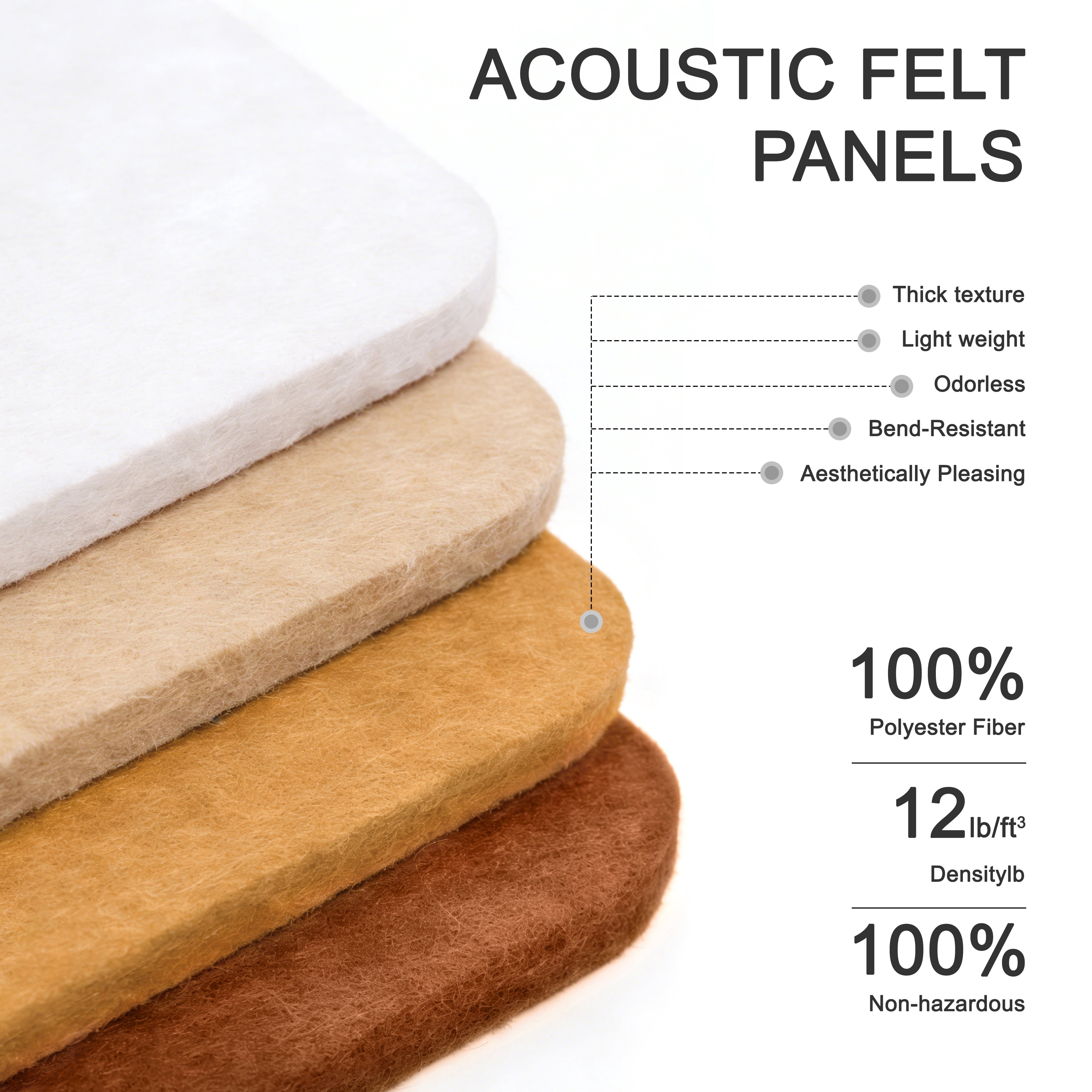 Mifurn 15.75''*15.75'' Felt Bulletin Board, 4 Colors, 6 Pack
