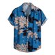 thumbnail image 1 of Camisas De Vestir Para Hombre Camisa informal a rayas con solapa holgada y estampado de color para hombre (Blue, L), 1 of 7