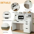 thumbnail image 6 of DreamCurship Computer Desk with Hutch,  White Desk with 4 Drawers and Storage Shelves, Home Office Desk with Bookshelf,  White, 6 of 8