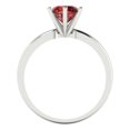 thumbnail image 4 of 1 ct Round Cut Natural Garnet Solitaire 14K White Gold Womens Engagement Ring, 4 of 5
