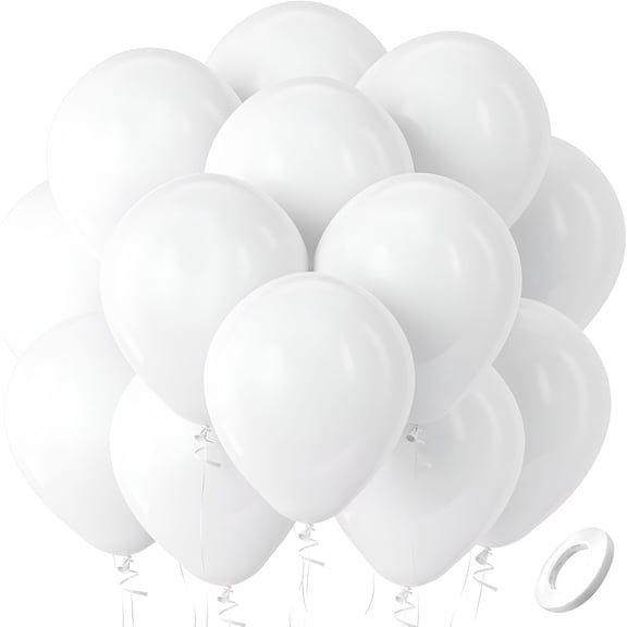 BESTSKY White Balloons Latex Party Balloons,100 Pack 12 inch Round Helium Balloons for Valentines Day Wedding Birthday Engagement Bridal Shower Party Backdrop Decorations