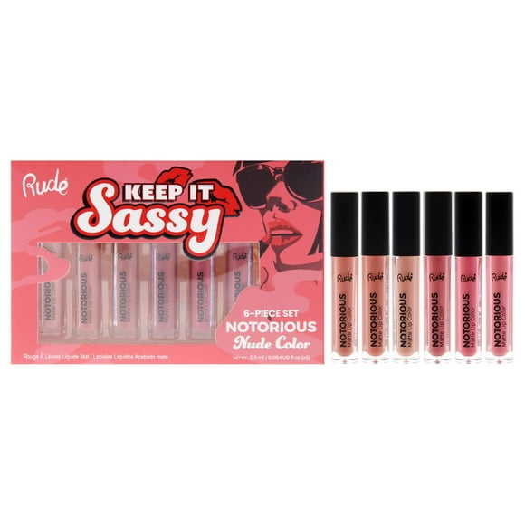 Rude Cosmetics Keep it Sassy Notorious Set - Nude para mujer - 6 piezas