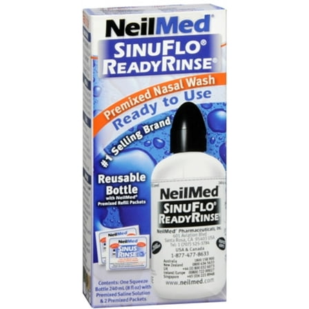 NeilMed SinuFlo Ready Rinse Premixed Nasal Wash Solution, 8 oz, 1 Piece