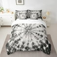 thumbnail image 2 of 7 Piece Tie-Dyed Bed in a Bag Full Size Black White Tie-Dye Bedding Sets Abstract Art Decor Comforter Set with Sheets Boho Exotic Style Bed Set Geometry Stripes Sheets, 2 of 5