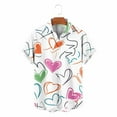 thumbnail image 5 of Yaoyar Men Lapel Valentine's Day Love Heart Print Short Sleeve Button Cardigan Top Shirt Hawaiian Summer Beach Shirts Short Sleeve, 5 of 6