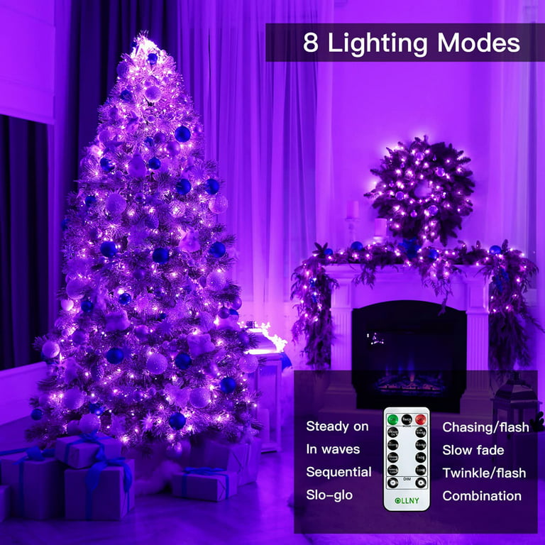 18' Purple LED Outdoor Christmas Linear Tape Lighting - White