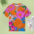 thumbnail image 4 of Nostalgic Vintage Floral T Shirts Basic T-Shirt Short Sleeve Ladies Tee Shirt Summer Graphic Clothing, 4 of 6