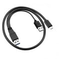 thumbnail image 3 of JSER Type-C USB-C to USB 3.0 Male USB 2.0 Dual Power Data Y Cable for Laptop Hard Disk, 3 of 5