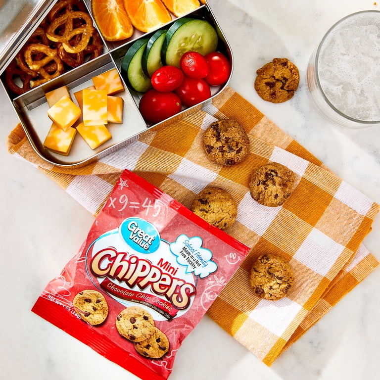 Great Value Mini Chippers Cookies, 1 oz, 30 Pack, Bite-Sized
