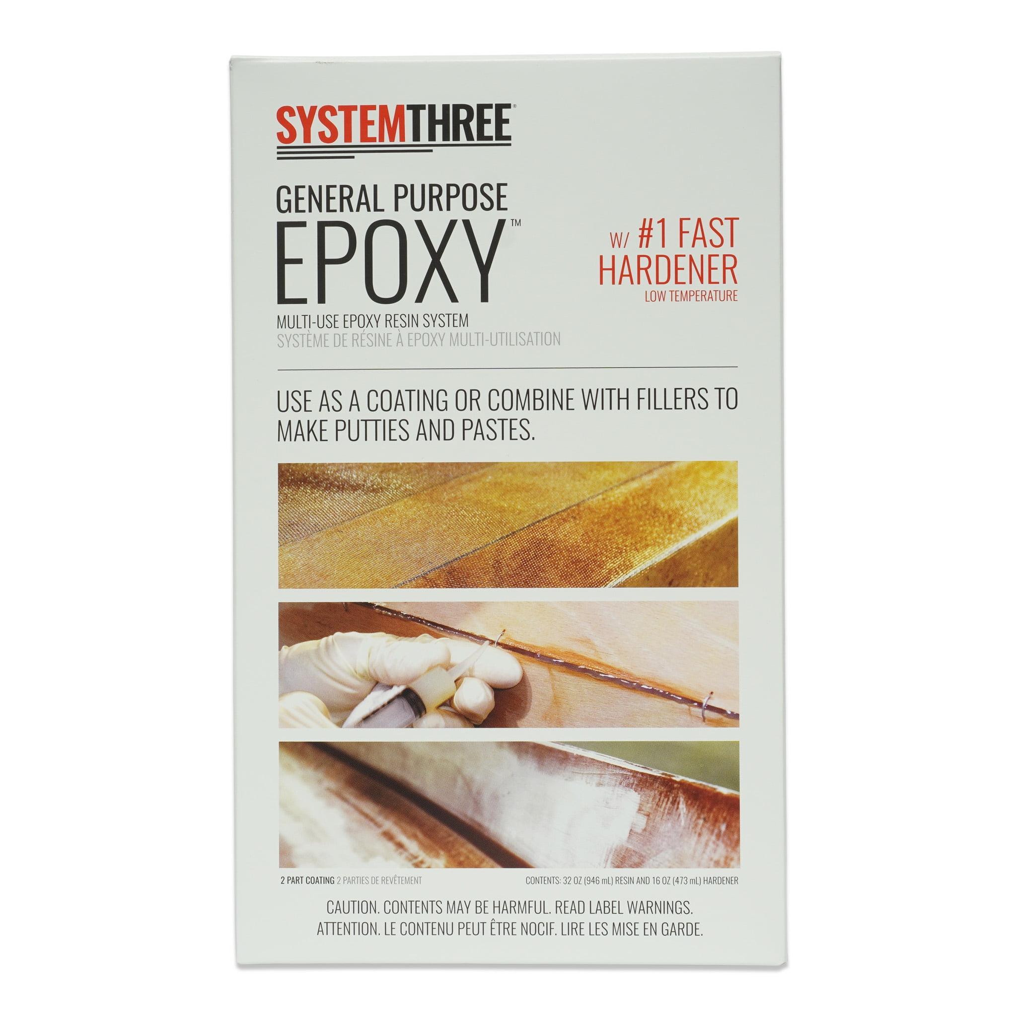 System Three General Purpose Epoxy, Fast Hardener, 1.5 Quart Kit
