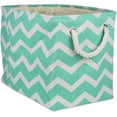 thumbnail image 1 of Panier de Rangement Pliable en Polyester, Grand/18 Pouces x 12 Pouces x 15 Pouces, Chevron Aqua, 1 of 8