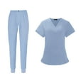 thumbnail image 3 of Conjunto de uniformes exfoliantes, pantalones de enfermera, cuello en V duradero, trajes de trabajo cómodos, ropa de trabajo para peluquero de , l L, 3 of 8