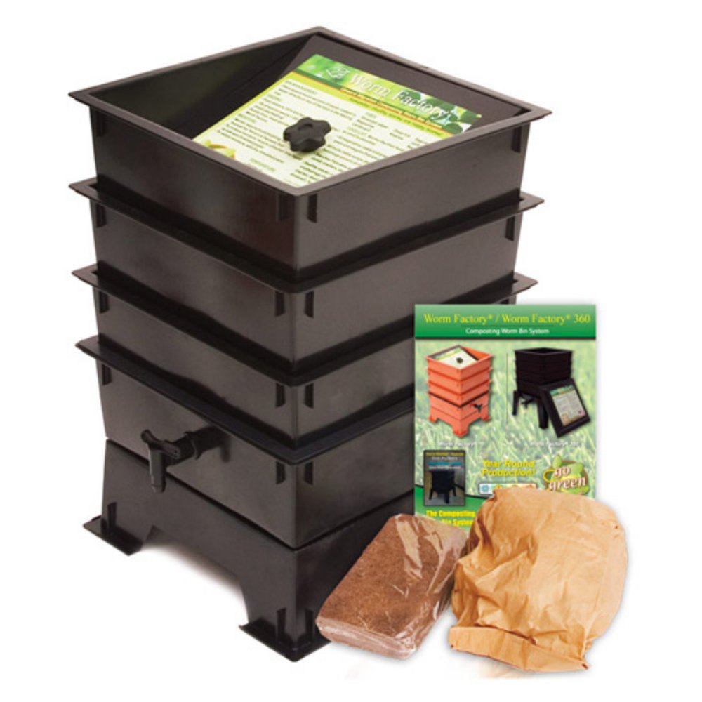 The Worm FactoryÃ Â® 3Tray Recycled Plastic Worm Composter Black