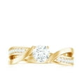thumbnail image 4 of Rosec Jewels Certified Cubic Zirconia Solitaire Engagement Ring with Accent, Zircon Infinity Ring for Women, 18K Yellow Gold, US 5.00, 4 of 8