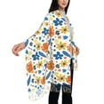 thumbnail image 5 of Cauagu Flower Print Women Wrap Shawl tassels Scarves Retro Scarf 77.6"X28.3", 5 of 8