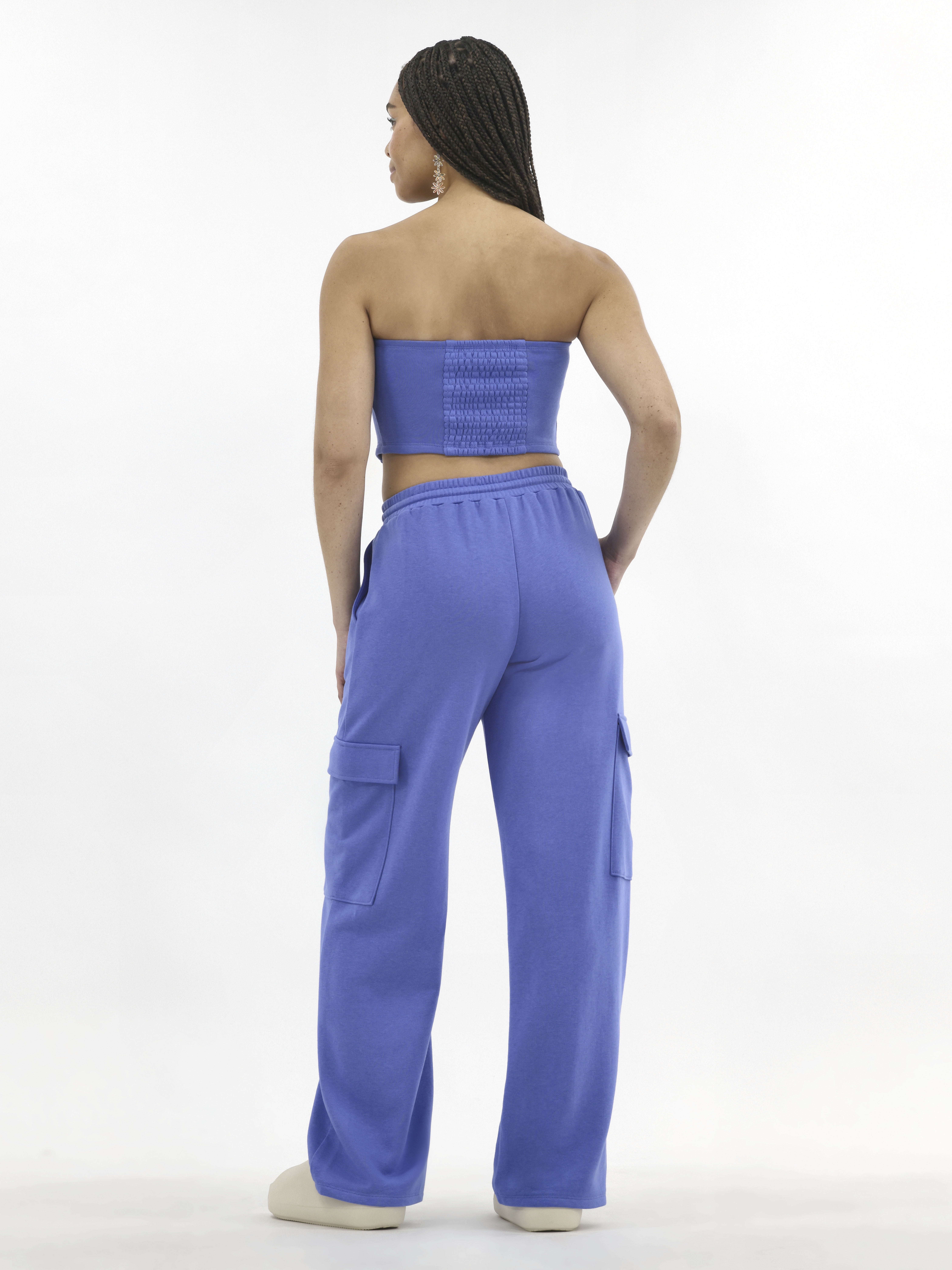 No Boundaries Tube Top and Cargo Sweatpants Set, 2-Piece, Women's