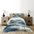 thumbnail image 4 of Ambesonne Navy Blue Quilted Bedspread Set 2 Pcs, Modern Abstract Paint Art, Twin Size, Sea Blue Ecru and Coconut, 4 of 4