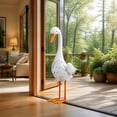 thumbnail image 2 of Clearance! Bow Porch Goose Statue, 24" Tall Metal Decorative Figurine for Garden, Patio, Entryway Accent Yard Decor, Animal Statue for Indoor Outdoor, 2 of 7