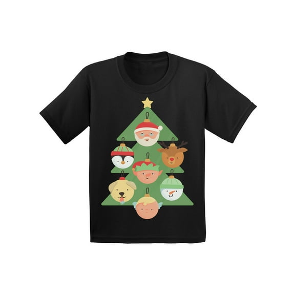 Christmas Tree Kids Shirt Funny Xmas T-Shirt for Children Girls Boys Santa Deer Animals Happy Holidays Gifts