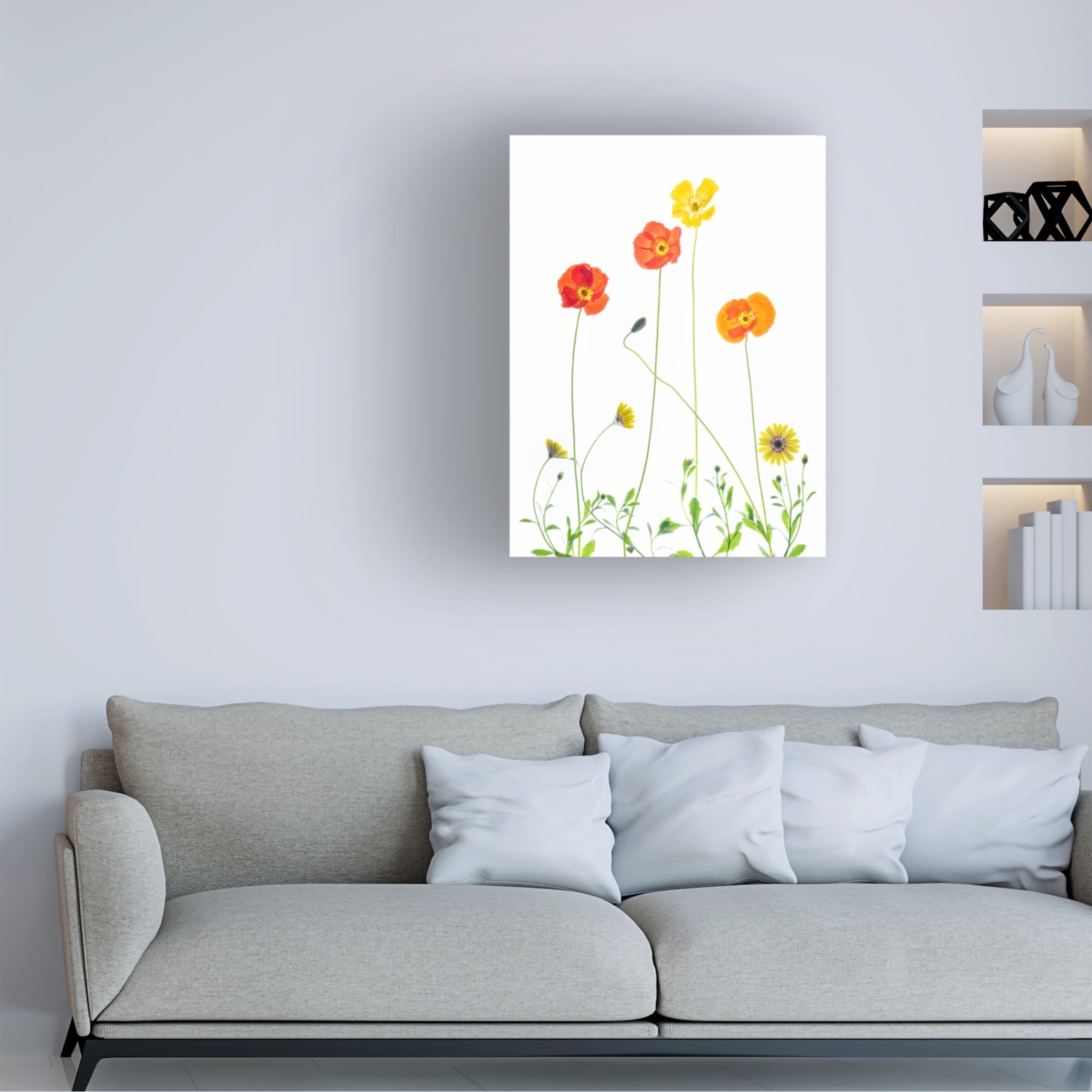 Canvas Wall Art - Chuanxu Ren 'Flowers' Wall Art for Living Room, Bedroom, or Office Décor by Trademark Fine Art - 35 x 47 Inches