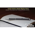 thumbnail image 4 of 10 Twist Action Metal Stylus Pens Pack - Two in One, Smooth, Black Ink - Black, 4 of 5