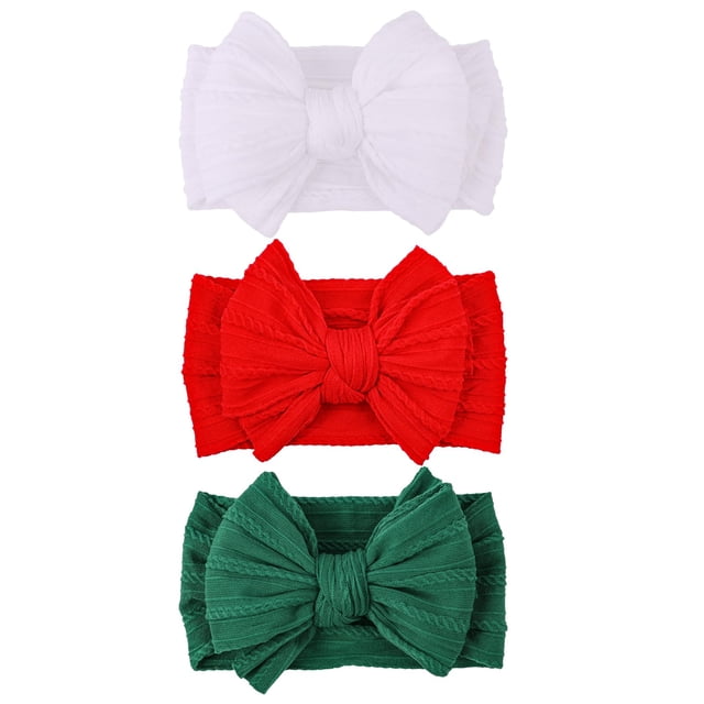 Diademas para niñas con lazo de nailon LemonSpace, paquete de 3, para Navidad