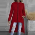 thumbnail image 2 of Edvintorg Women Jacket Full Zip Hooded Long Split Coat Lightweight Long Sleeve Casual Tunic Outerwear with Pocket Womens Clothing Red L, 2 of 8