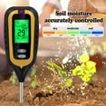thumbnail image 2 of Medidor de pH y humedad del suelo Dinheiro, medidor de pH luminoso 4 en 1, medidor electrónico de humedad del suelo para plantas de jardín, color amarillo, 2 of 5