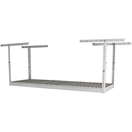 SafeRacks 2x6 Adjustable Overhead Garage Storage Rack, Heavy-Duty Steel Overhead Storage Rack with 300 lb Weight Capacity, Height Adjustable Garage Storage Organization System, White (24"-45")
