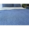 thumbnail image 2 of Muslin Blanket 4 Layers, Soft Bedspread, 100% Turkish Cotton Muslin Bed Cover, Reversible Coverlet, Indigo Blue, 91x95 inches, Queen Size, 2 of 5