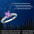 thumbnail image 2 of Gem Stone King 925 Silver and 10K Yellow Gold Purple Amethyst Engagement Ring for Women | 0.95 Cttw | Octagon 7X5MM | Gemstone February Birthstone | Size 9, 2 of 6