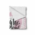thumbnail image 2 of Enjoy the Little Things Soft Flannel Fleece Throw Blanket, Calligraphy Words Color Smear Backdrop, Cozy Plush for Indoor and Outdoor Use, 50" x 70", Pale Pink White, by Ambesonne, 2 of 6