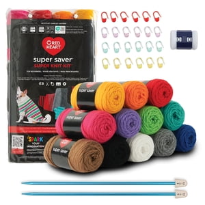 Red Heart Super Saver Super Knit Kit (12 Balls)