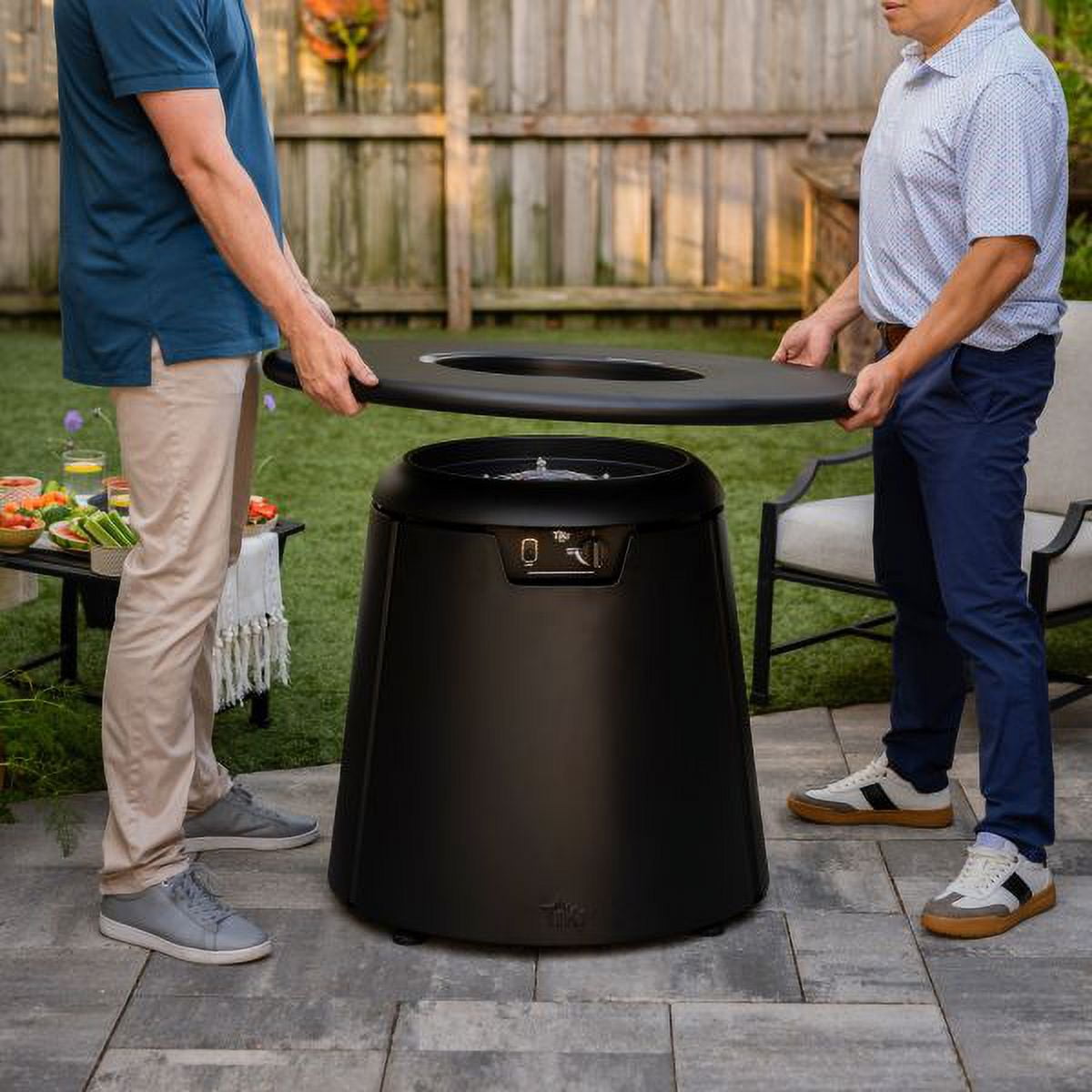 TIKI Brand Customizable Propane 38 in. Fire Pit Table Attachment